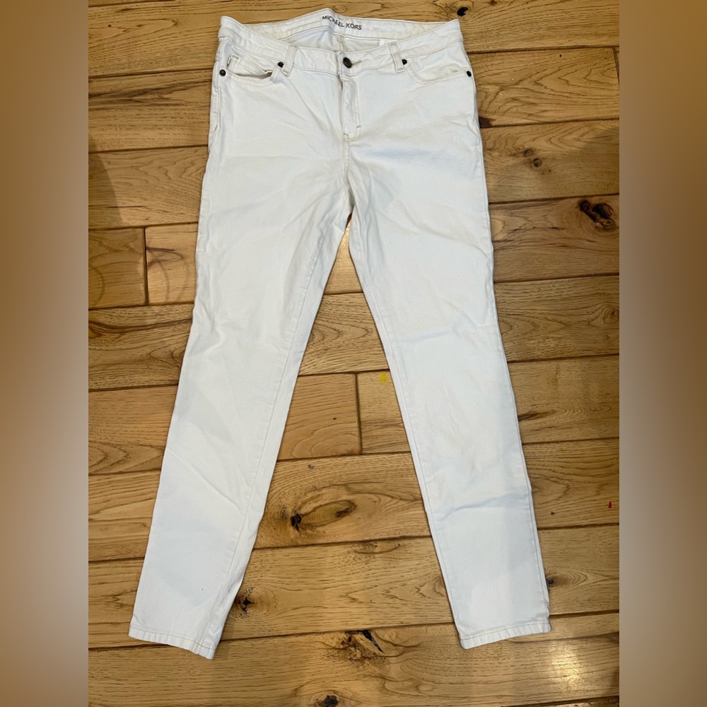 Michael Kors white denim skinny Jean